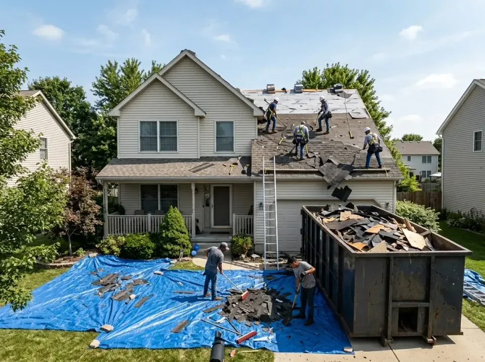 roof-replacement-debris-remova-004 — frequently asked questions, Cheapest Dumpster Rentals in Farmington, IL